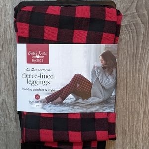 Buffalo plaid fleece-lined leggings